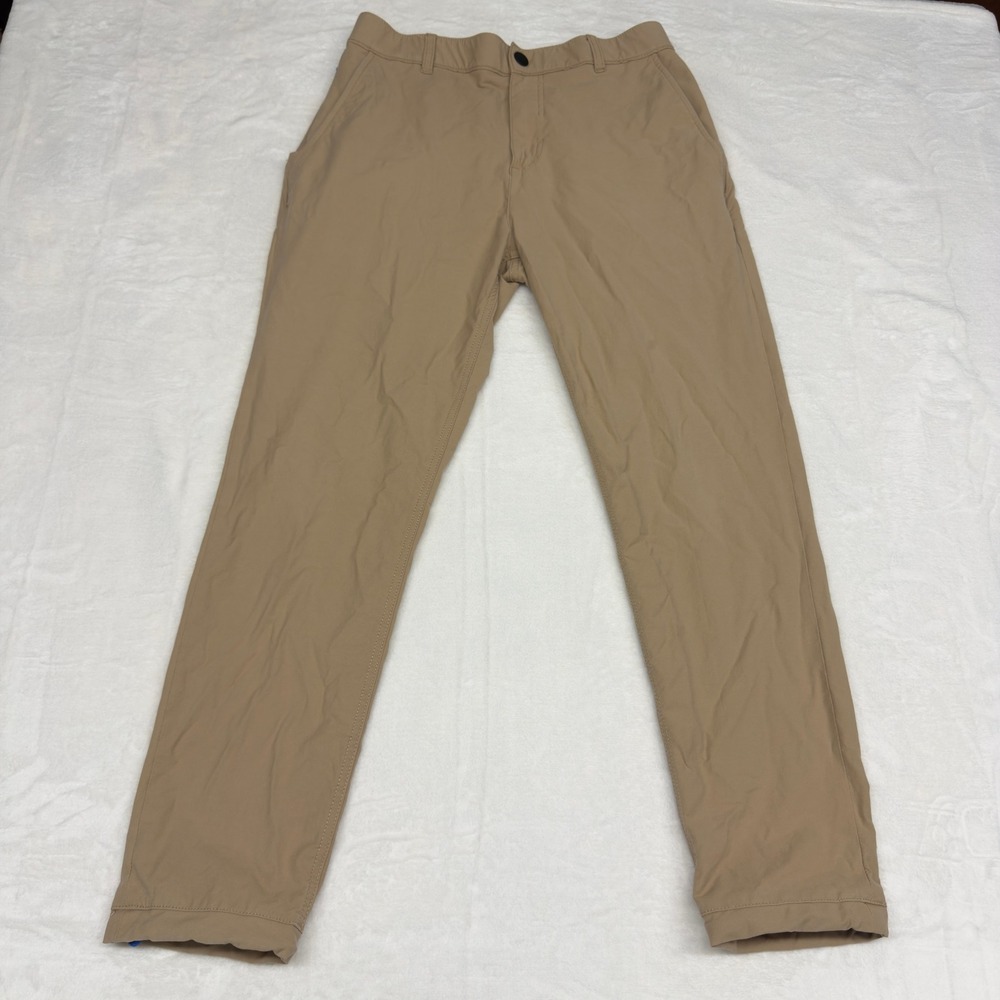 Mugsy Camel Travelers Pants Mens 33x30 Tan Khaki Performance Chino Casual